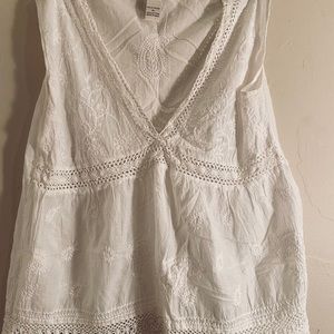 White lace insert tank